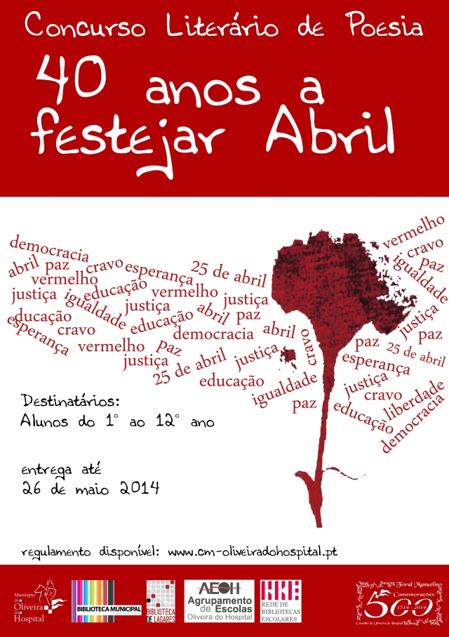 Rede de Bibliotecas de Oliveira do Hospital lança concurso literário de poesia sobre os 40 anos do 25 de Abril