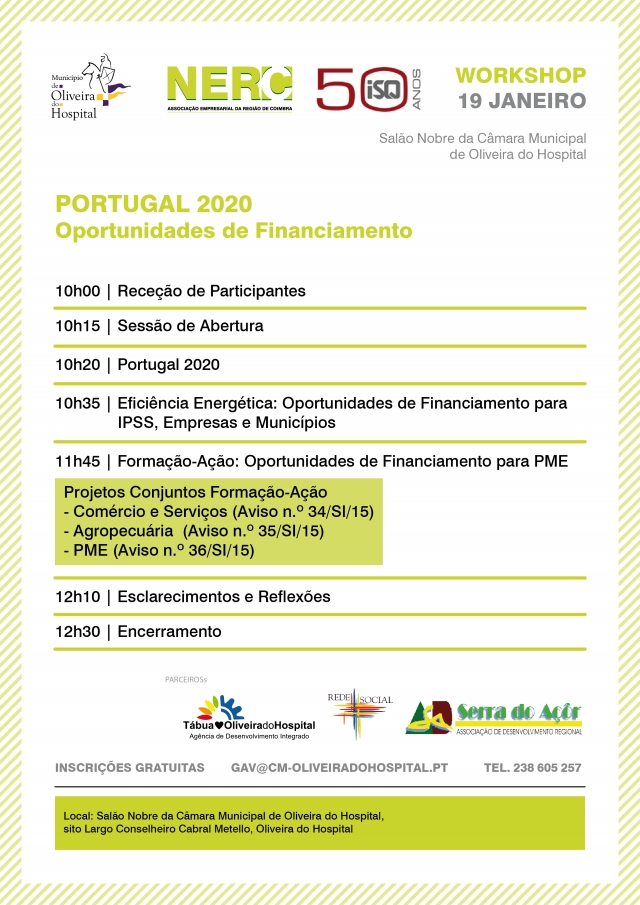  Sessão de esclarecimentos em Oliveira do Hospital: “Portugal 2020 – Oportunidades de Financiamento em Eficiência Energética”