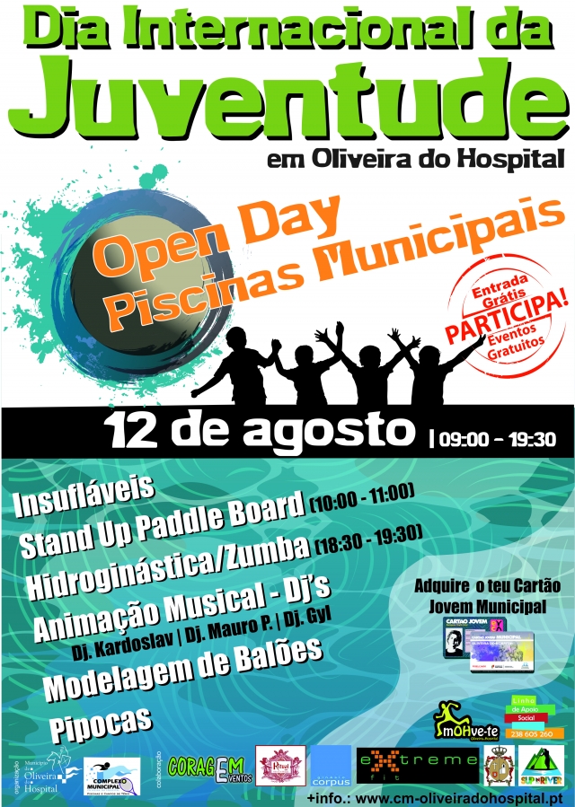 Município de Oliveira do Hospital assinala Dia Internacional da Juventude com “Open Day” nas piscinas municipais