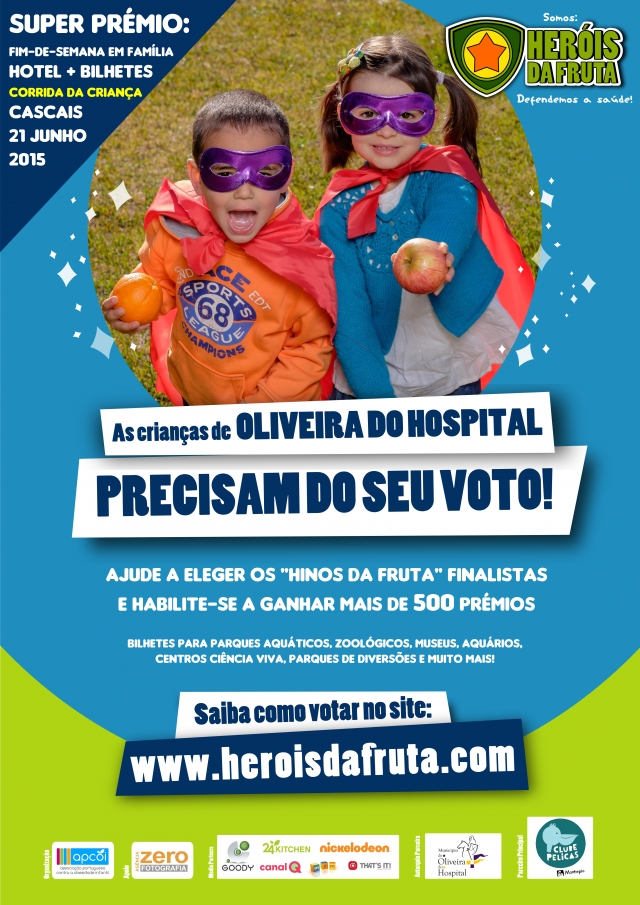 Votação Projeto “Heróis da Fruta”:  Crianças de Oliveira do Hospital lançam cinco vídeos para ensinar adultos a comer mais saudável
